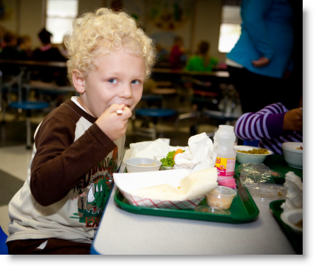 Boy Eating Lunch